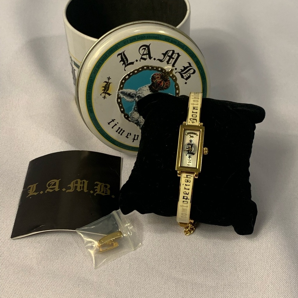 L.A.M.B. Gold Tone Bracelet Watch